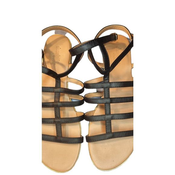 Charlotte Russe Shoes Flats Stappy Sandals Black Womens Size 9 - Picture 2 of 10